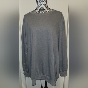 Torrid Eyelet Sleeve‎ Top Heather Gray Sz 4X